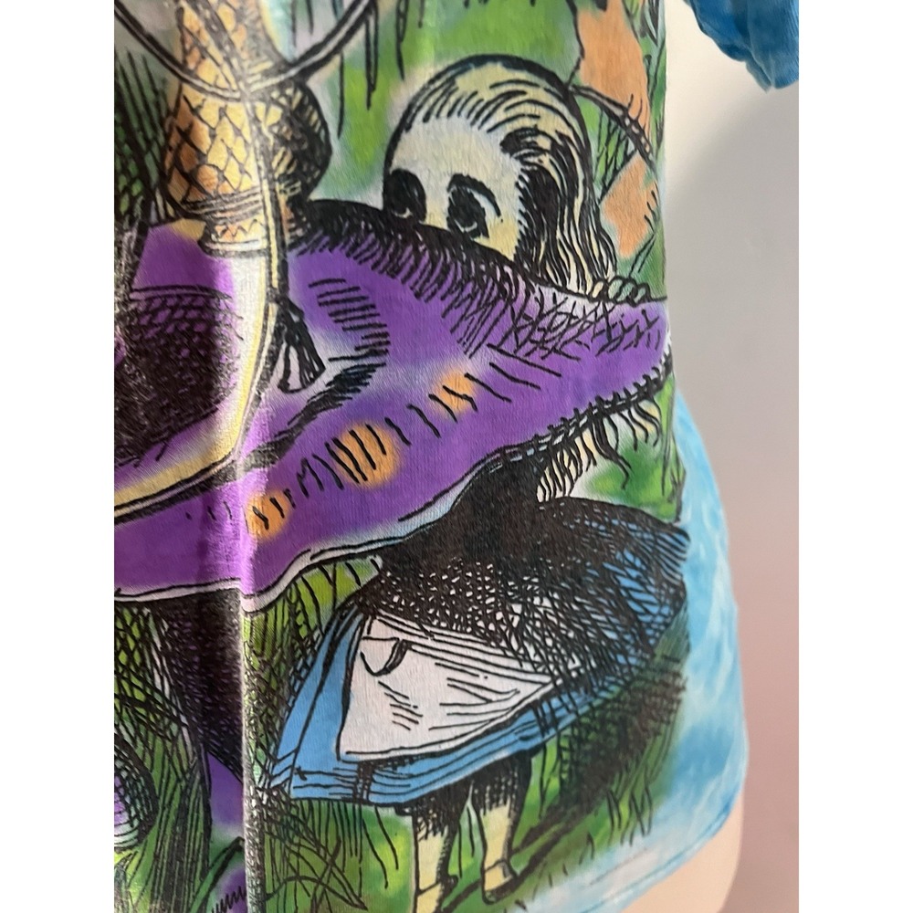 Liquid Blue Alice In Wonderland Tie Dye AOP T Shirt Adult Size M Blue Graphic T - Picture 3 of 6
